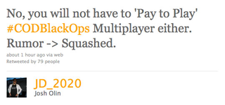 Illustration for article titled Call of Duty's Pay To Play Rumors Squashed By Treyarch, Infinity Ward